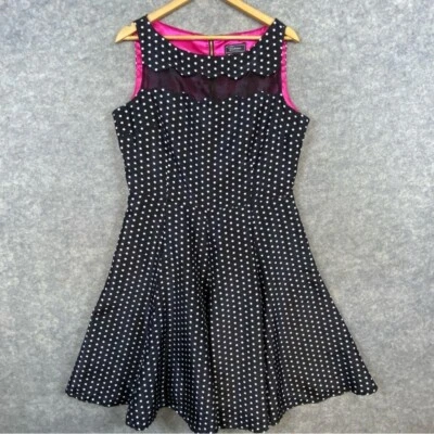 Dressbarn Collection Polka Dot Dress Size 16 Black White A-line Sleeveless Pinup - Image 1 of 4