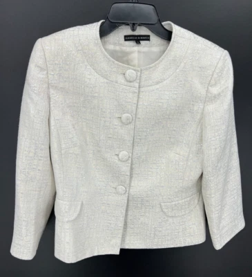 Женская куртка Isabella DeMarco белый серебристый металлик структурированный карьерный блейзер - Изображение 1 из 4