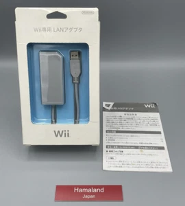 Nintendo Official Wii Lan Adapter RVL-015 Wii U Switch Game USB Boxed Japan Used - Picture 1 of 9