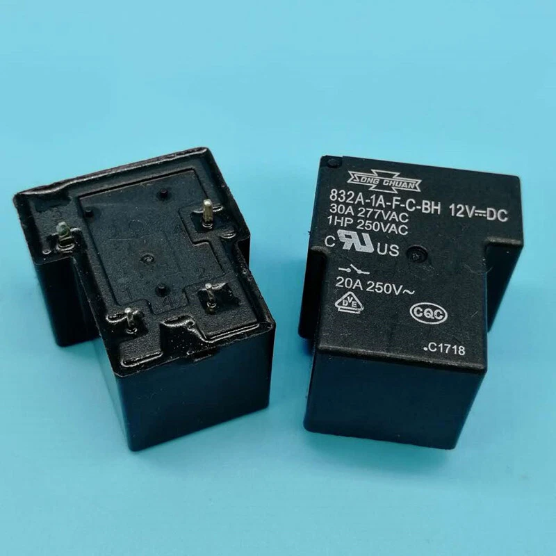 SONG CHUAN 832A-1A-F-C-BH 12VDC Power Relay 4Pin 30A 277VAC - Image 1 of 1