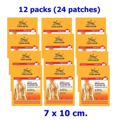 12x Tiger Balm Plastered-RD Small Patch Warm Relief Muscle Pain Neck Back Foto 1 de 4