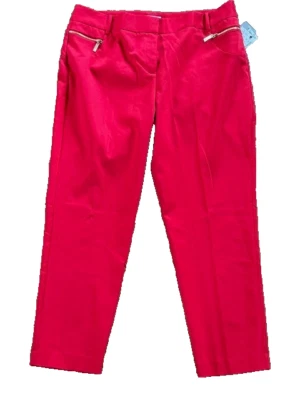 Pantalones CHAUS New York Elegantes Damas Rojo Dena con 2 Bolsillos con Cremallera Talla 16 Nuevos con Etiquetas Foto 1 de 4