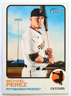 Michael Perez 2022 Topps Heritage High Number SP #459  - Pittsburgh Pirates - Image 1 of 2