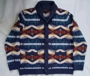 AUTÉNTICO SUÉTER ""OG"" PENDLETON PATRÓN AZTECA ABOTONADO TALLA L - Imagen 1 de 5
