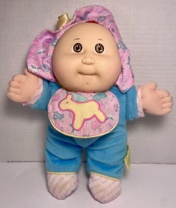1988 Cabbage Patch Kids Puppe Babyland Hasbro Pferd Lätzchen quietscht braune Augen Vintage - Bild 1 von 18