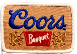 Coors Banquet Beer Tan 2.5x3.5in Embroidered Iron-on Patch - Picture 1 of 3