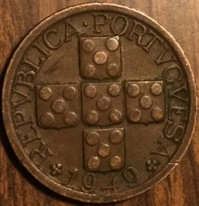 1949 PORTUGAL 20 CENTAVOS COIN - Picture 1 of 2
