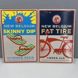 2 nuevos letreros de lata de cerveza de verano con neumáticos gruesos ámbar ale flacos usados - Imagen 1 de 14