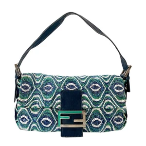 FENDI Schultertasche Baguette Perlen grün geometrisches Muster - Bild 1 von 24