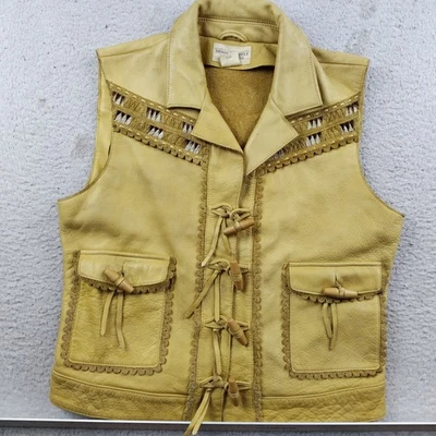 Chaleco Denim & Supply Ralph Lauren de cuero de vaca palanca occidental para mujer mediano Foto 1 de 4