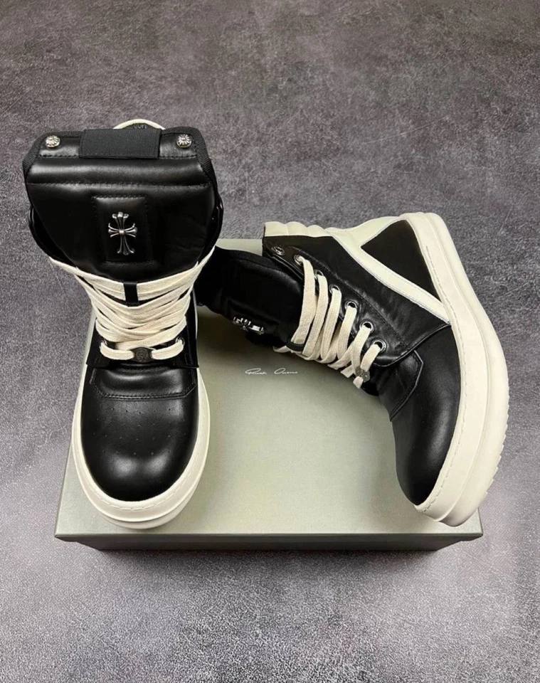 R!ck Owen’s X Cromo G3obaskets, Zapatos de Cuero, Moda Y2K, Talla EE. UU. 10.5/43 UE Foto 1 de 4