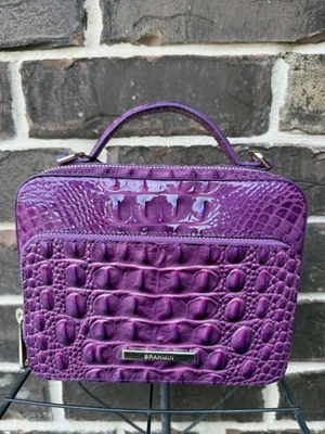 NWT $295 BRAHMIN Tori Dewberry Melbourne leather Crossbody berry purple - Image 1 of 4