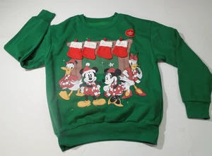 DISNEY CHRISTMAS MICKEY,MINNIE,DONALD,DAISY LIGHT UP SWEATSHIRT, XS(0-2) *ISSUE* - Picture 1 of 14