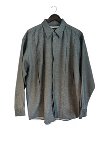 Vintage Results Shirt Jacket XL Gray Textured Button Down 90s Overcoat Shacket - Picture 1 of 10