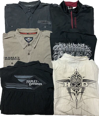Lote de 6 Camisas Harley Davidson Para Hombre 3XL Manga Corta + Larga Motocicleta De Colección Foto 1 de 4