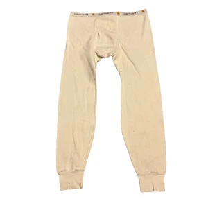 Vintage Carhartt Hergestellt in den USA Creme Thermo Lange Johns Bündchen Jogginghose Gr. XL (39) - Bild 1 von 5