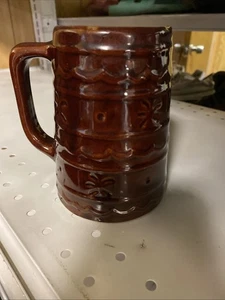 Vintage Marcrest USA Pottery Daisy Dot Brown Stoneware 16-oz Beer Mug - Picture 1 of 2