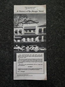 A History Of The Menger Hotel Vintage Brochure Alamo - Picture 1 of 3