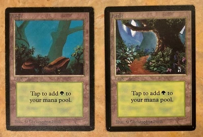 Lot of 2 MTG Beta Forest - Lightly Played Magic the Gathering Beta edition cards - Image 1 of 4