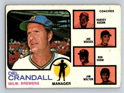 1973 Topps #646 (Del Crandall / Harvey Kuenn / Joe Nossek / Bob Shaw ) Milwaukee - Image 1 of 2