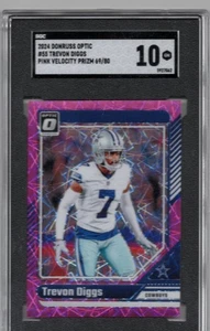 Vaqueros Donruss Optic Trevon Diggs Pink Velocity 69/80 2024 SGC 10 - Imagen 1 de 2