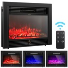 28.5" Fireplace Electric Embedded Insert Heater Glass Log Flame Remote