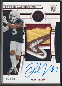 2023 National Treasures Collegiate Bowl Patch Parker Washington RC Auto 03/10 - Picture 1 of 2