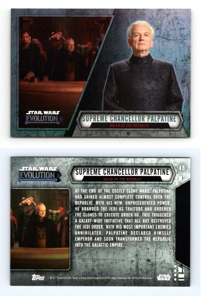 Supreme Chancellor Palpatine #48 Star Wars Evolution 2016 Topps Trading Card - Image 1 of 1