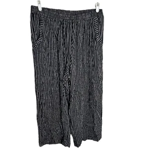 Jane And Delancey Crinkle Viskose gestreift weites Bein Lounge Hose Gr. 1x bequem - Bild 1 von 8