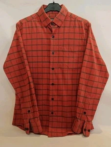 Orvis Green Red Check Long Sleeve Shirt Cotton Merino Brushed Cotton Size Small - Picture 1 of 9