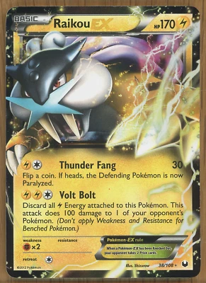 Raikou EX ~ 38/108 ~ Ultra Rare Holo ~ BW Dark Explorers ~ Near Mint!! - Image 1 of 2