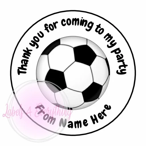 LABELS4EVERYTHING Personalised Football Birthday Stickers Party Thank You Sweet Cone Soccer