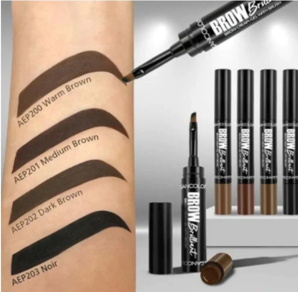 Kleancolor Brow Brilliant Cream-Gel with Brush, Brow Makeup Color-Warm Brown 🟫 - Image 1 of 2