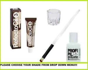 REFECTOCIL EYEBROW & EYELASH SET | TINT 15ML + 3% OXIDANT 60ml+ BRUSH + GLASS - Picture 1 of 7