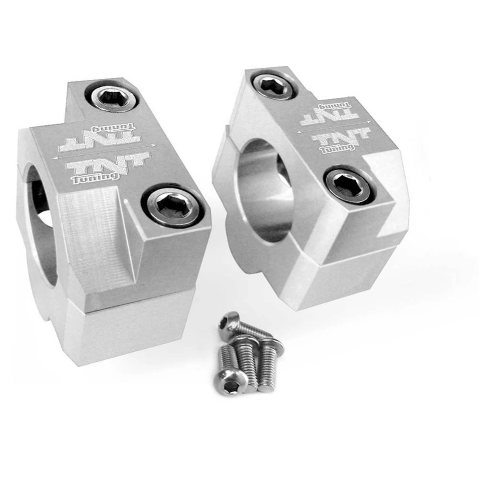 COPPIA SUPPORTI MANUBRIO NOEND 28,6 ARGENTO DAL PIENO CON LAVORAZIONE CNC - Immagine 1 di 1