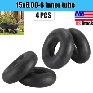 4Pcs 15X6.00-6 Tire Inner Tube TR-13 Valve for Lawn Mower ATVs Go-Karts - Picture 1 of 6