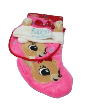 Rudolph Red Nose & Clarice Bebés Primera Navidad Conjunto de 3 Piezas Sombrero Babero y Medias Foto 1 de 3