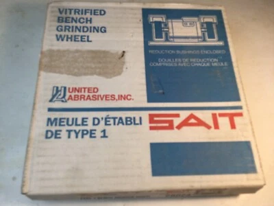 SAIT 28024 8"x1"x1" A60X Bench Grinding Wheel Vitrified, 1-Pack NOS - Image 1 of 4