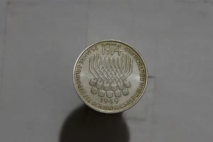 π§π©πͺ GERMANY 5 Mark 1974 F - Silver .625 - Constitutional Law B49 #Z3842 - Picture 1 of 2