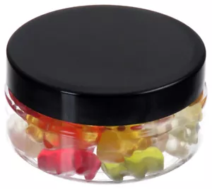 100 ml crisol PET transparente, plano, con tapa de plástico, negro, 10 piezas - Imagen 1 de 1