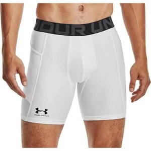 Under Armour HeatGear Mens Short Compression Tights White Gym Base Layer Shorts - Picture 1 of 5