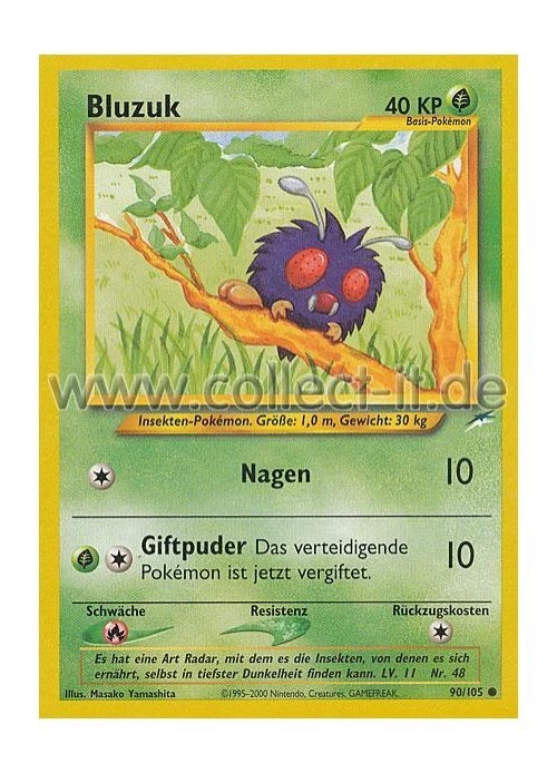 Pokemon Neo Destiny 90/105 - Bluzuk Deutsch - Bild 1 von 1