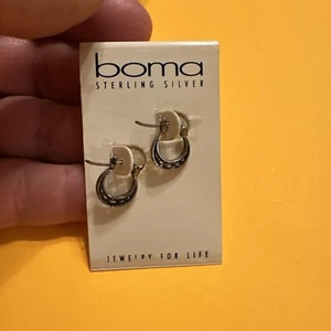 Boma - Orecchini a cerchio piccoli - argento massiccio 25 - nuovi con etichette a bordo - Foto 1 di 8