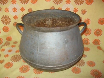 Vintage Ancienne MARMITE EN FONTE diam30cm Ht22cm Déco Jardin Terrasse Maison - Photo 1/4