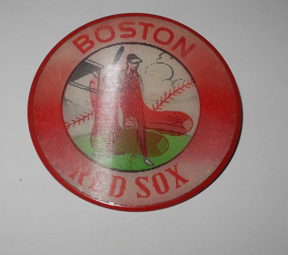 1958 Boston Red Sox Baseball Fenway Souvenir Magic Motion Flicker Pin Button - Image 1 of 4