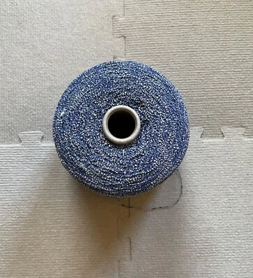 Mille Blue Slub Italian Designer Cotton Wrapped Cone Yarn 850 g Fingering  - Image 1 of 3