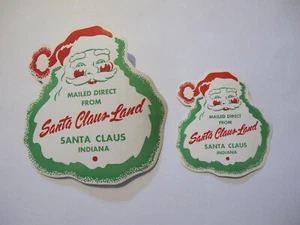 TWO VINTAGE 1960's SANTA CLAUS LAND DECALS / TRANSFERS - Picture 1 of 2