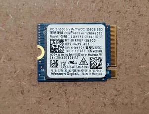 Western Digital SN530 256GB NVMe PCIe M.2 2230 SSD SDBPTPZ-256G-1012 Dell 0WR90F - Afbeelding 1 van 1