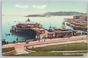 The Promenade Pier and Drake's Island Plymouth Devon Southwest England Postcard - Picture 1 of 5