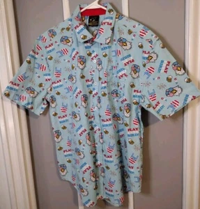 STAGHORN RIVER Men's Button Up Shirt Patriotic "Play Free Bird" Eagle Sz L - Picture 1 of 6